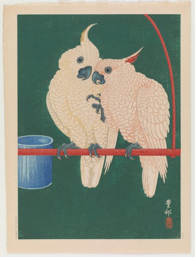 Pair of white cockatoos, c.1930 by Ohara Koson